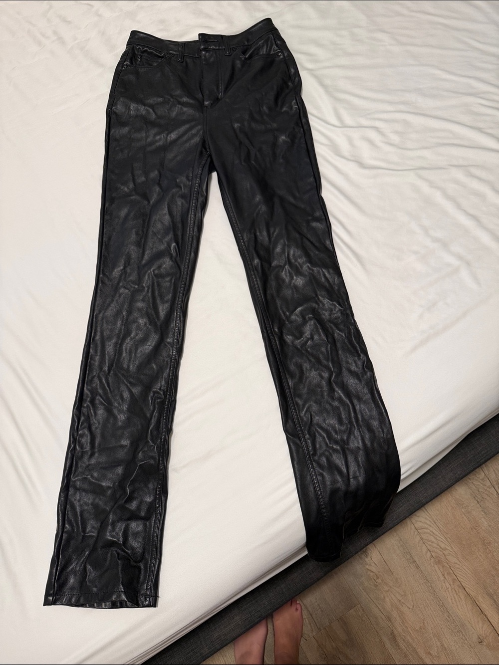 Black Faux Leather Women’s Jeans